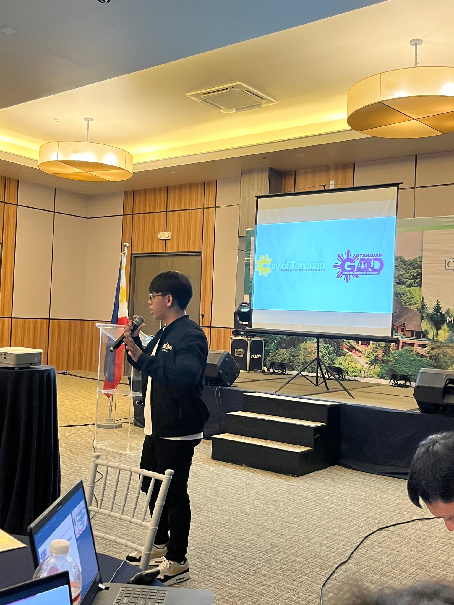 Speaking at conference